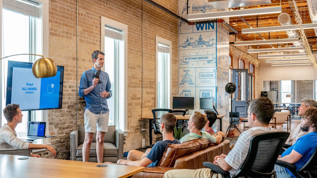 A physical all hands meeting